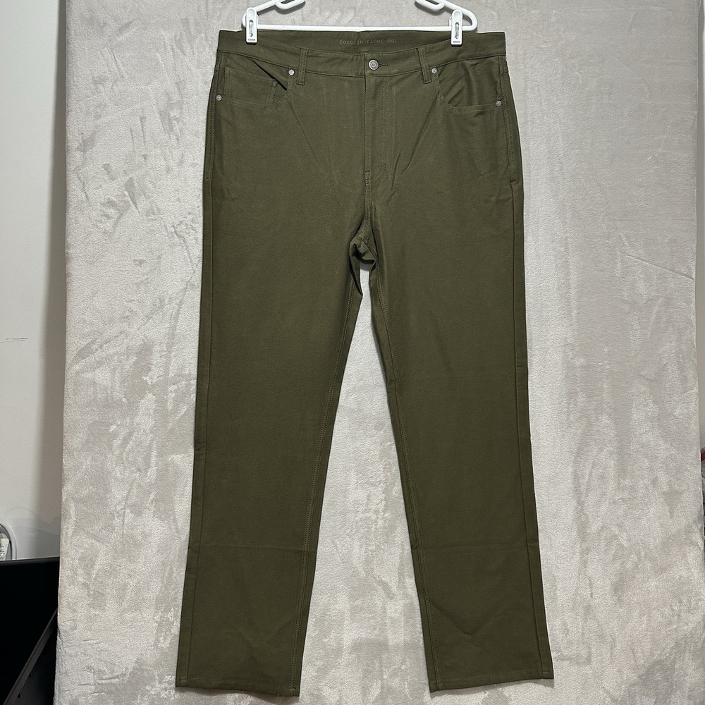 Foreign Rider Co 5 Pocket Utility‎ Pants Men's Size 38x32 Olive NWT